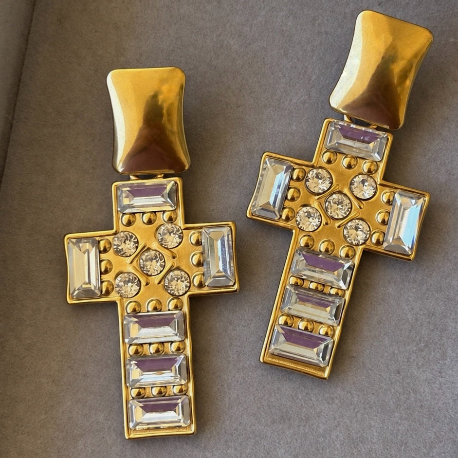Queen Cross Earrings
