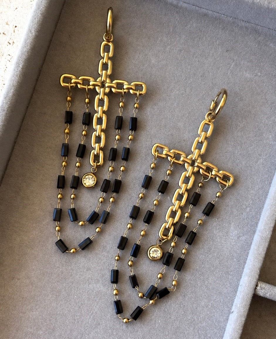 Velvet Cross Earrings