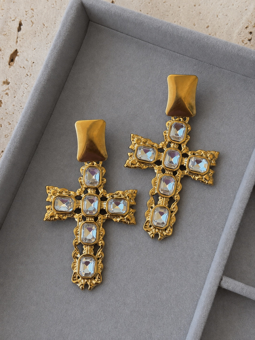 Midnight Cross Earrings