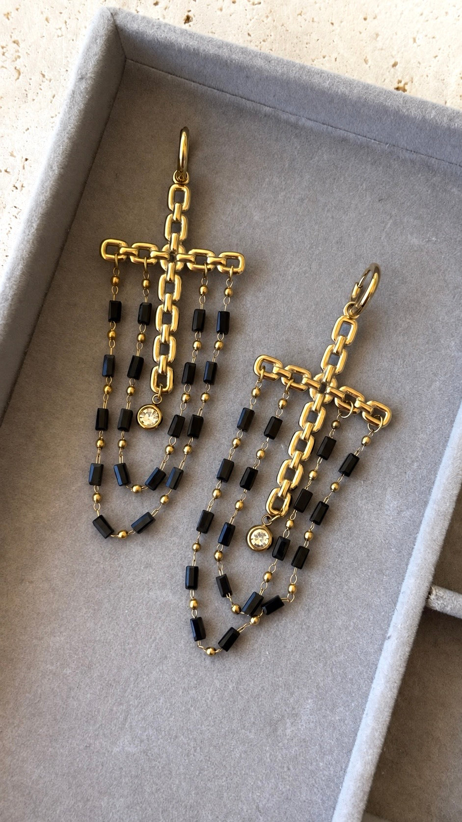 Velvet Cross Earrings