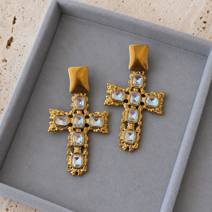Midnight Cross Earrings