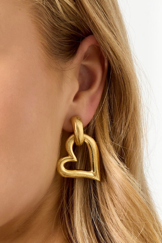 Drop Heart Earrings