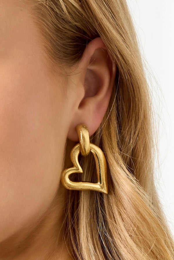 Drop Heart Earrings