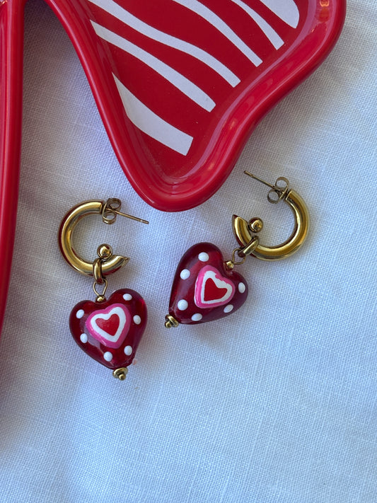 Cherry Heart Earrings